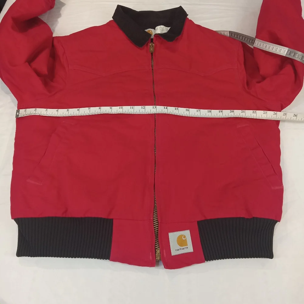 Carhartt Men's Vintage Red Full Zip  Insulated Lined Jacket - Picture 11 of 16